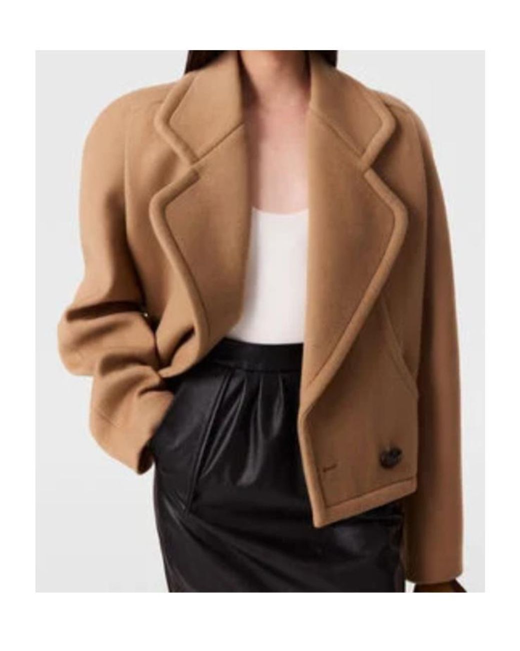 Stella McCartney Brown Boxy Double-Breasted Coat
