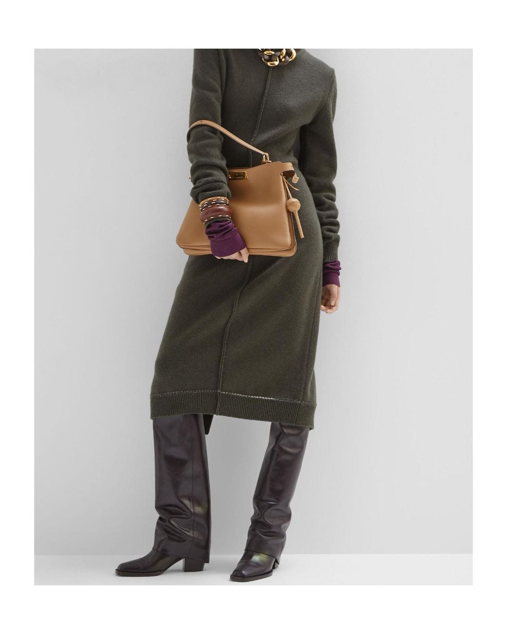 Fendi Brown Peekaboo Soft Medium Tote Bag