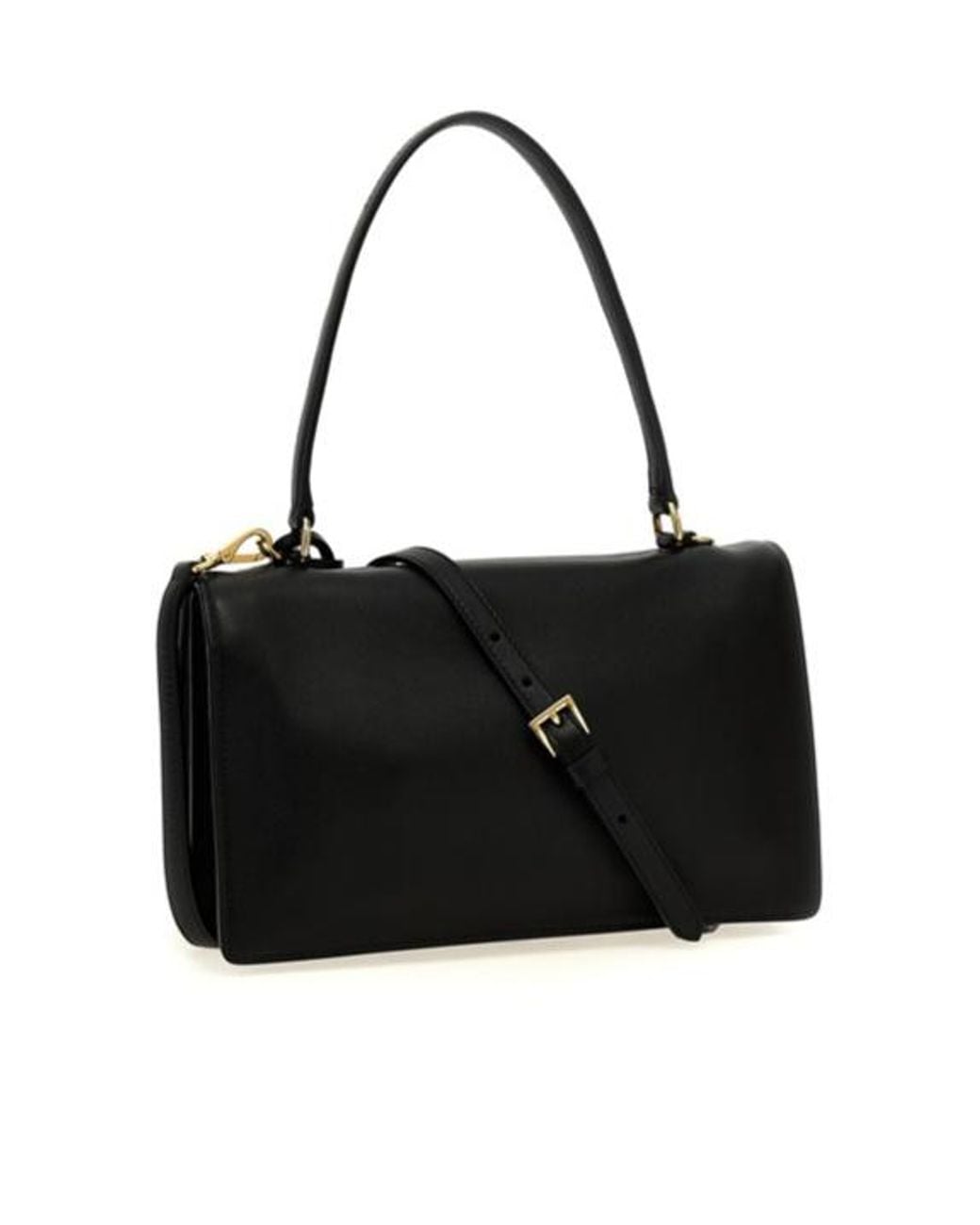 Prada Black Soft Sound Medium Leather Shoulder Bag