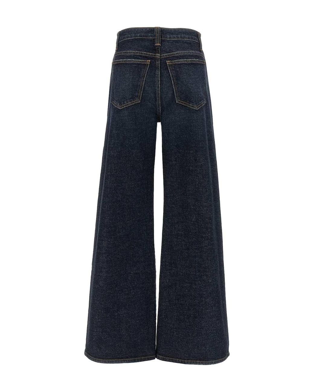 Khaite Blue Dane High Waisted Wide-Leg Jeans