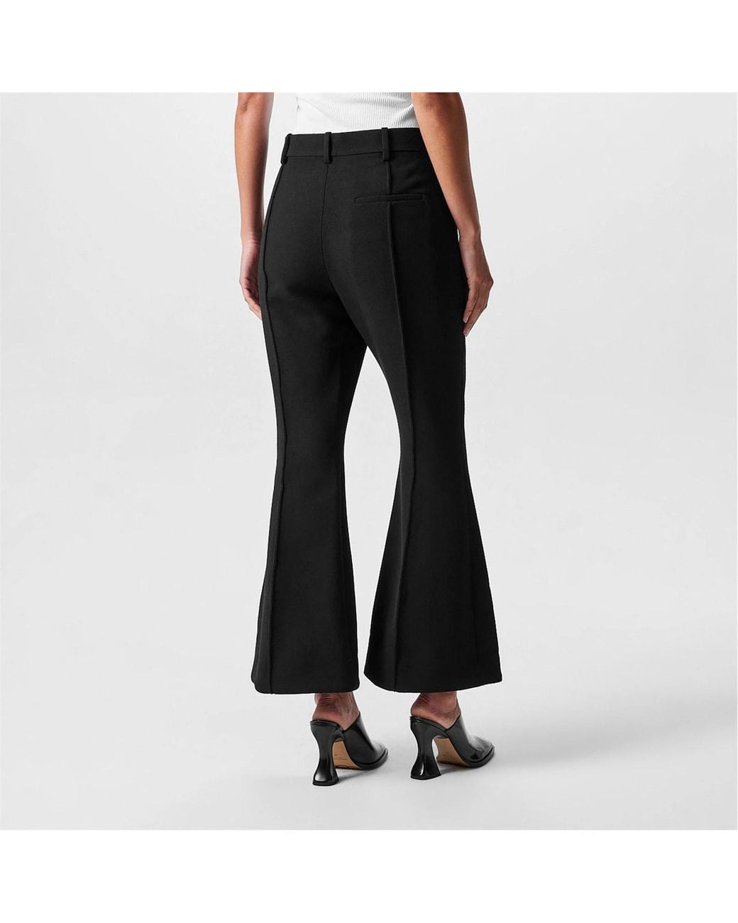 Bottega Veneta Black Embossed Flared Casual Pants