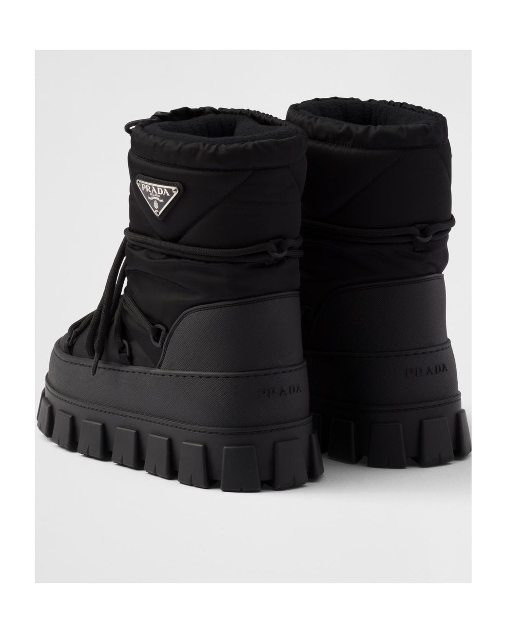 Prada Black Winter Nylon Platform Boots