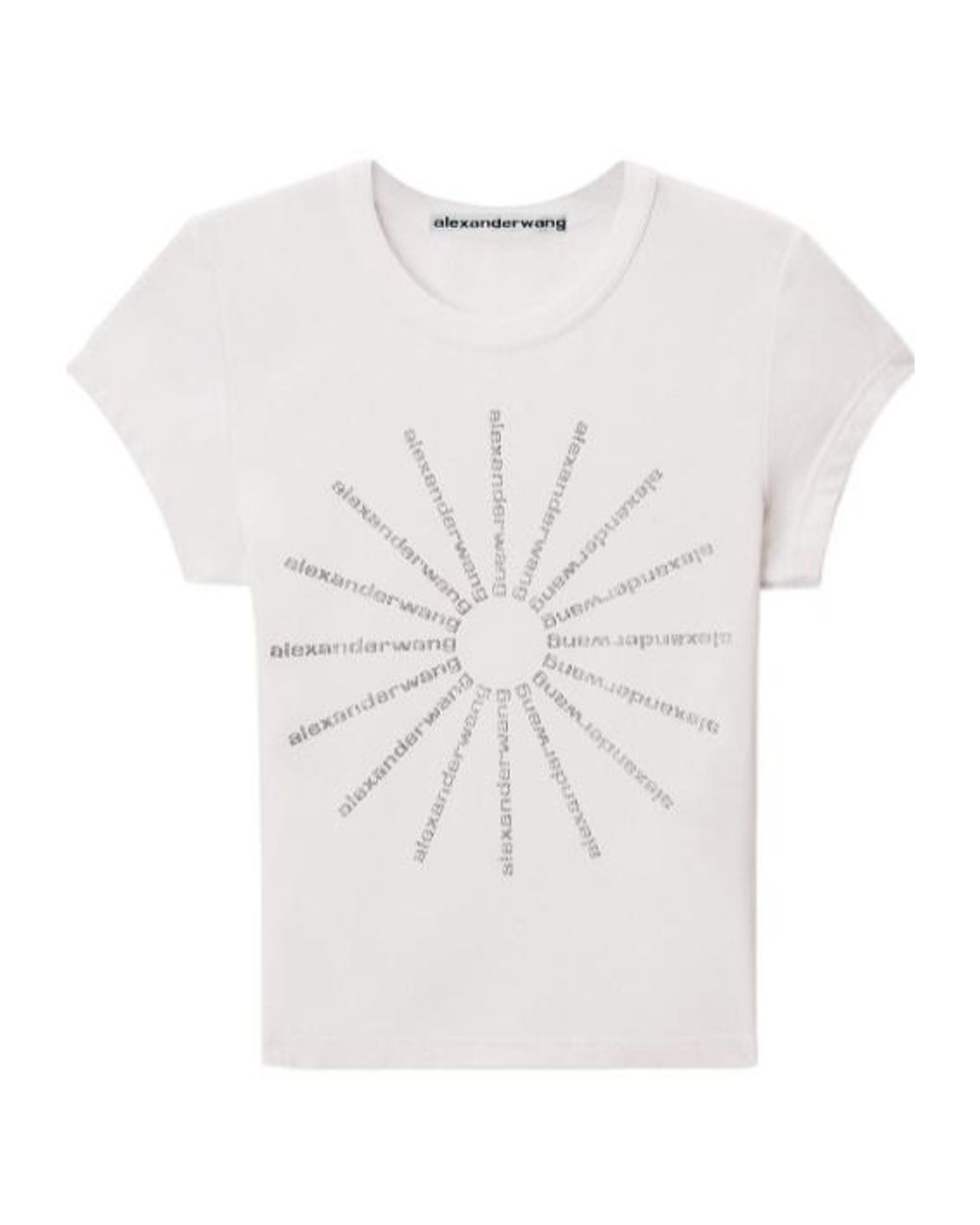 Alexander Wang White Pinwheel Crystal-Embellished T-Shirt