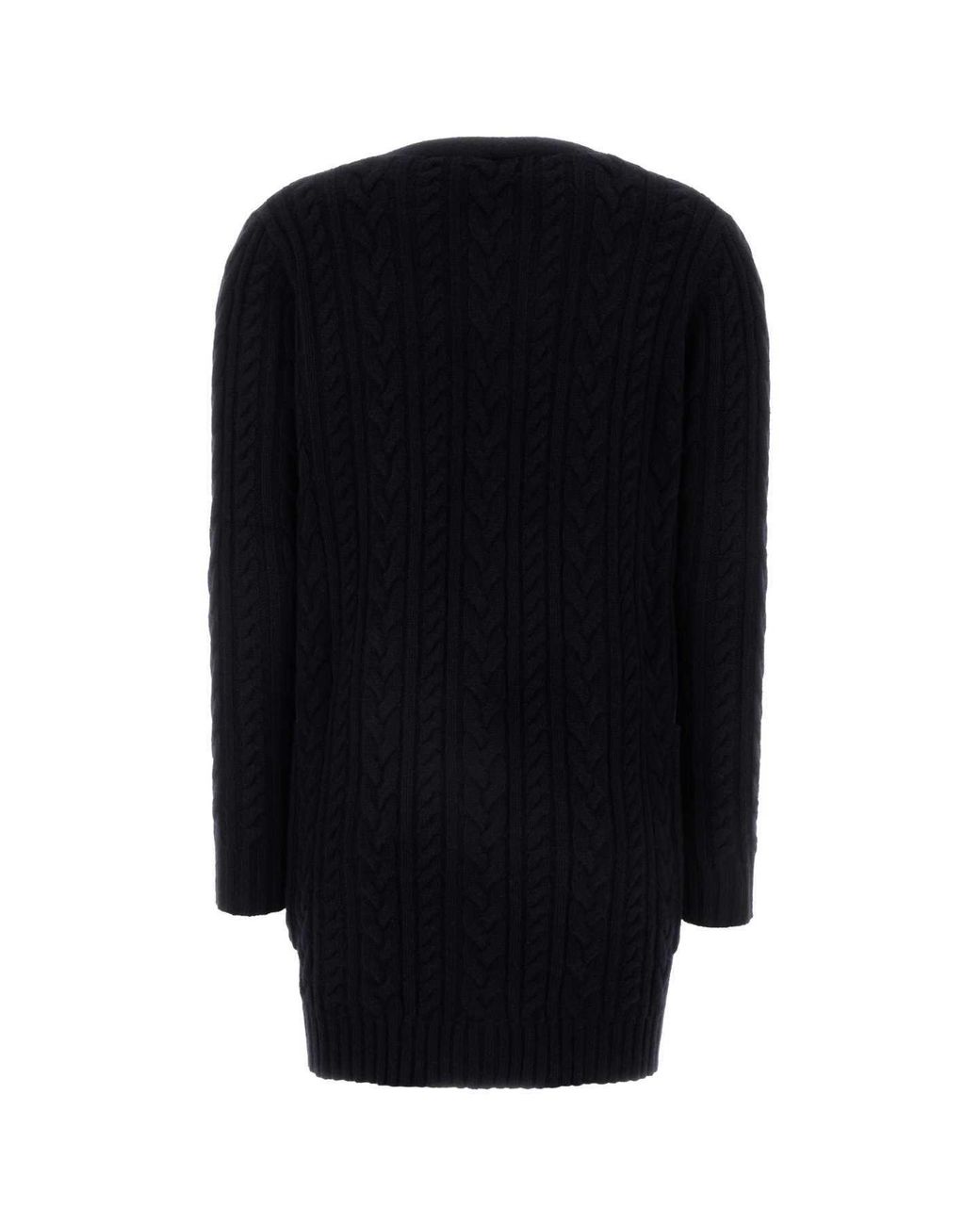 Max Mara Black Wool Blend Calotta Cardigan