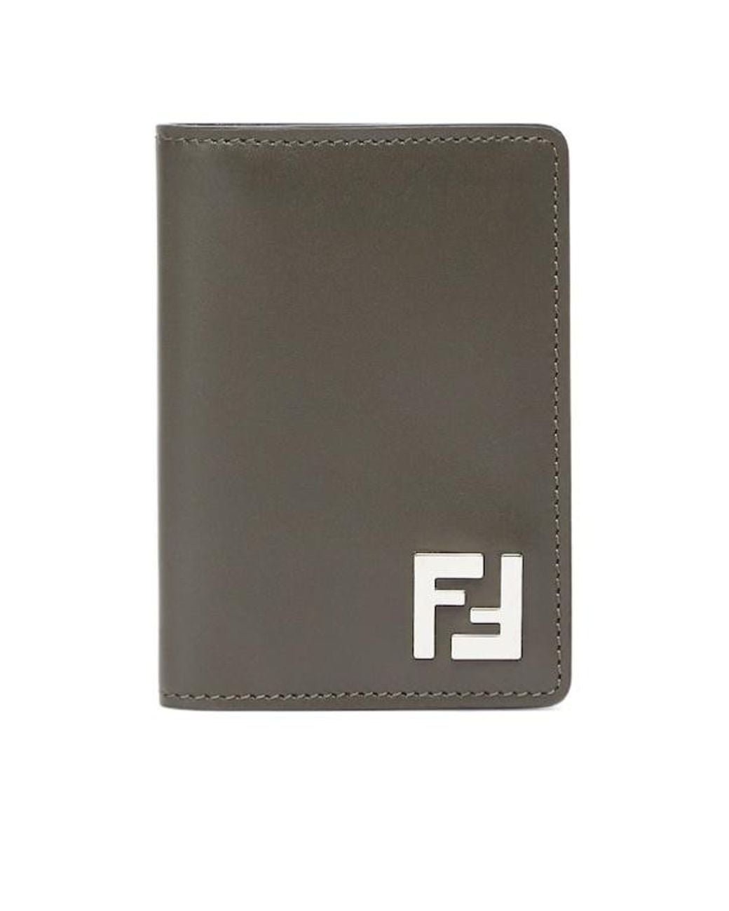 Fendi Gray Ff Squared Card Holder for men