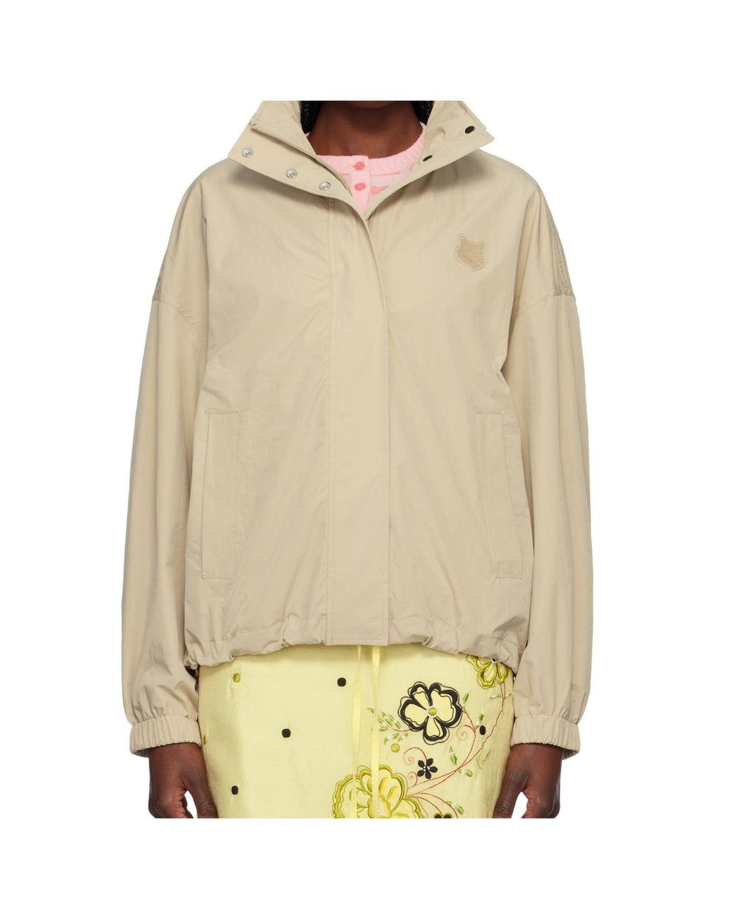 Maison Kitsuné Metallic Fox-Motif Bomber Jacket