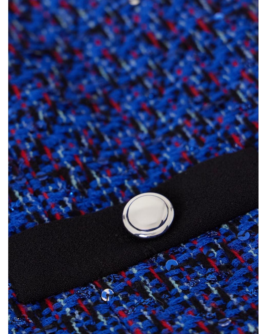 Alessandra Rich Blue Short Tweed Top