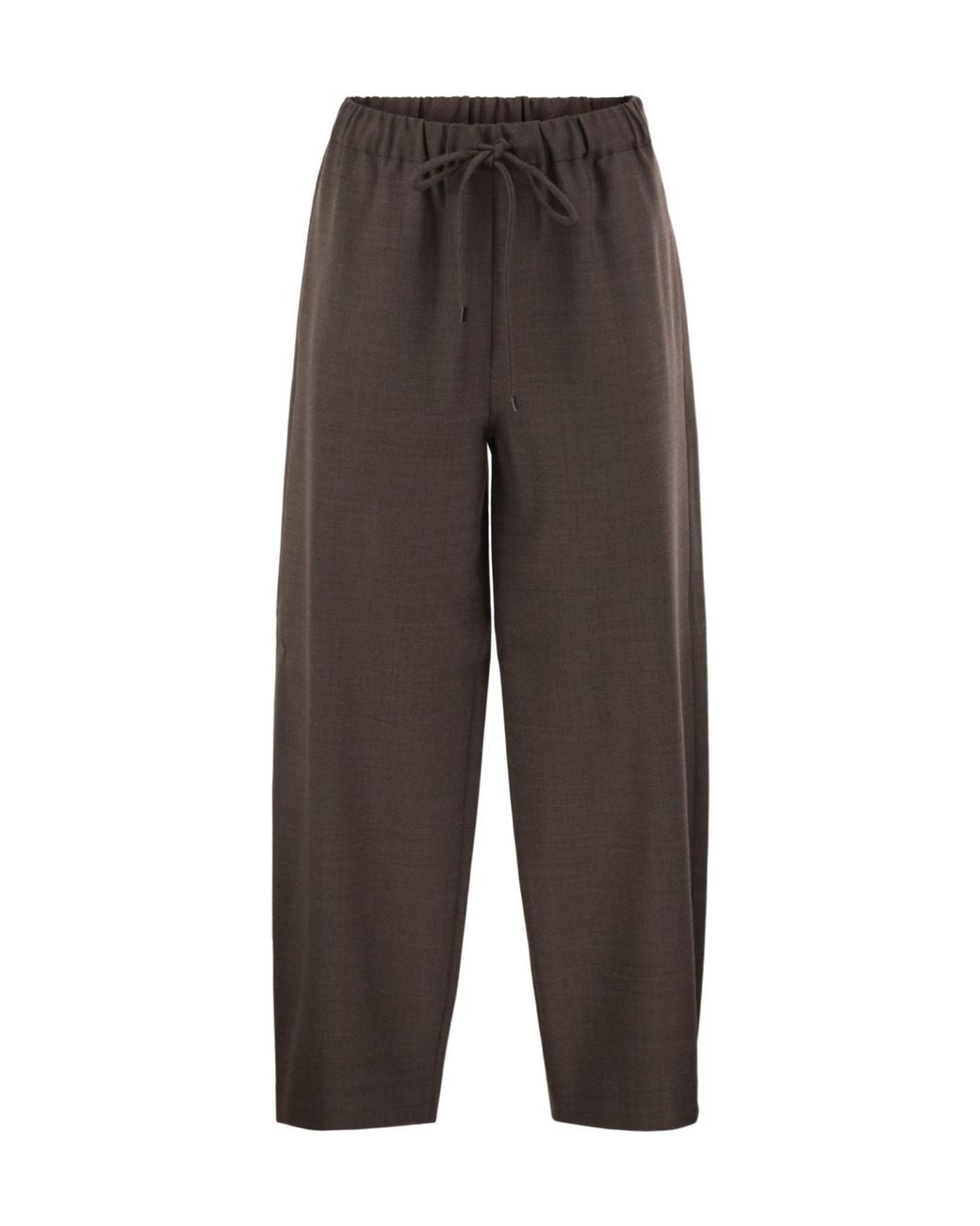 Antonelli Gray Drawstring Wide-Leg Pants