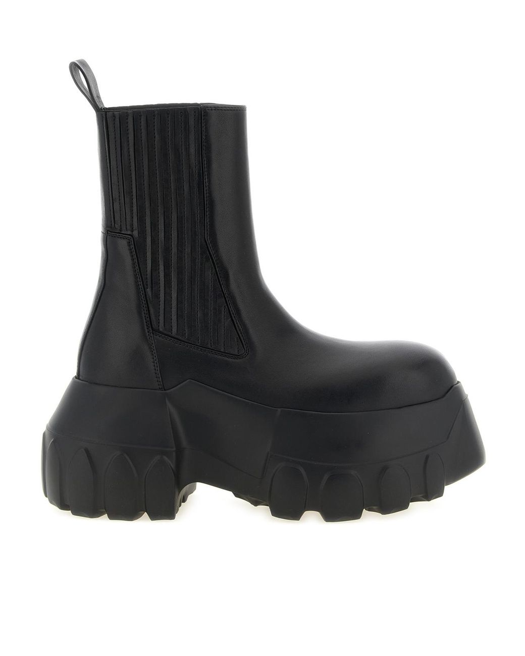 Rick Owens Black Tower Beatle Mega Tractor Ankle Boots