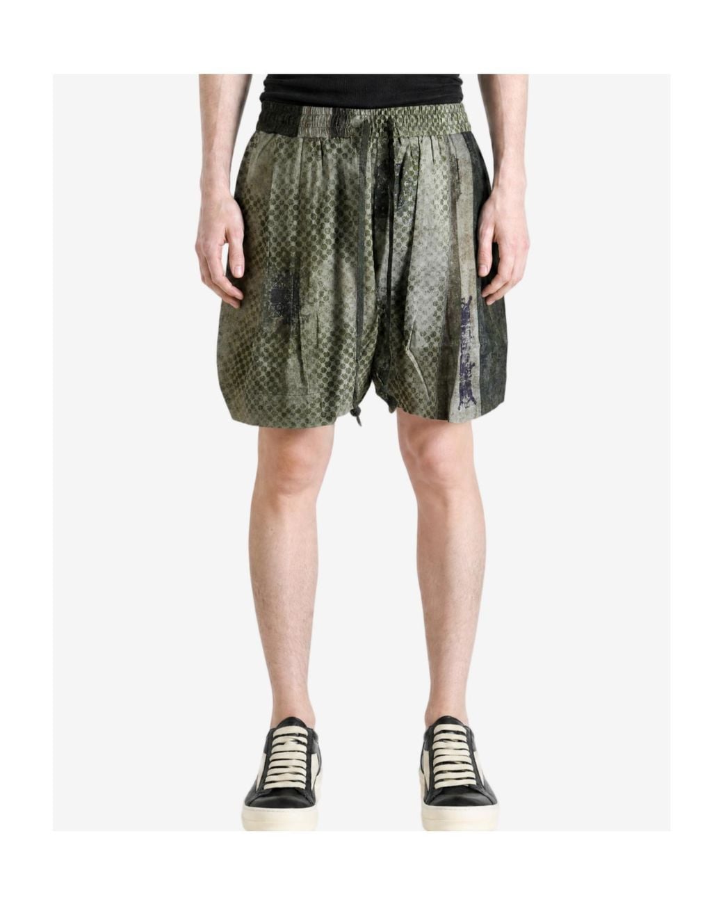 Ziggy Chen Green Digital Printed Drawstring Shorts for men