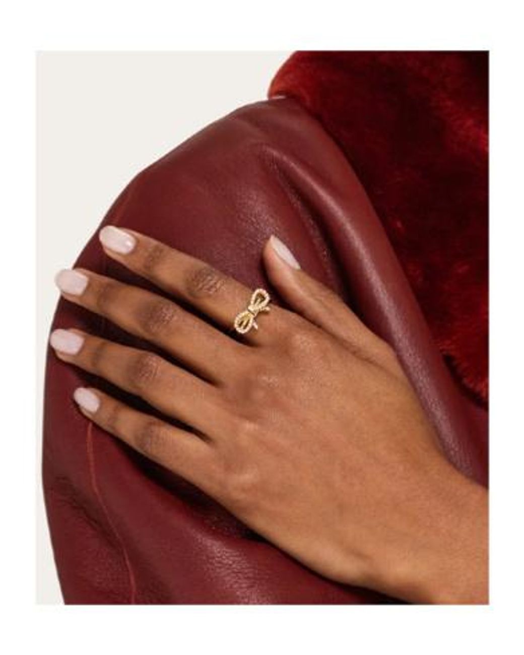 Ferragamo Metallic Vara Bow Ring (52Mm)