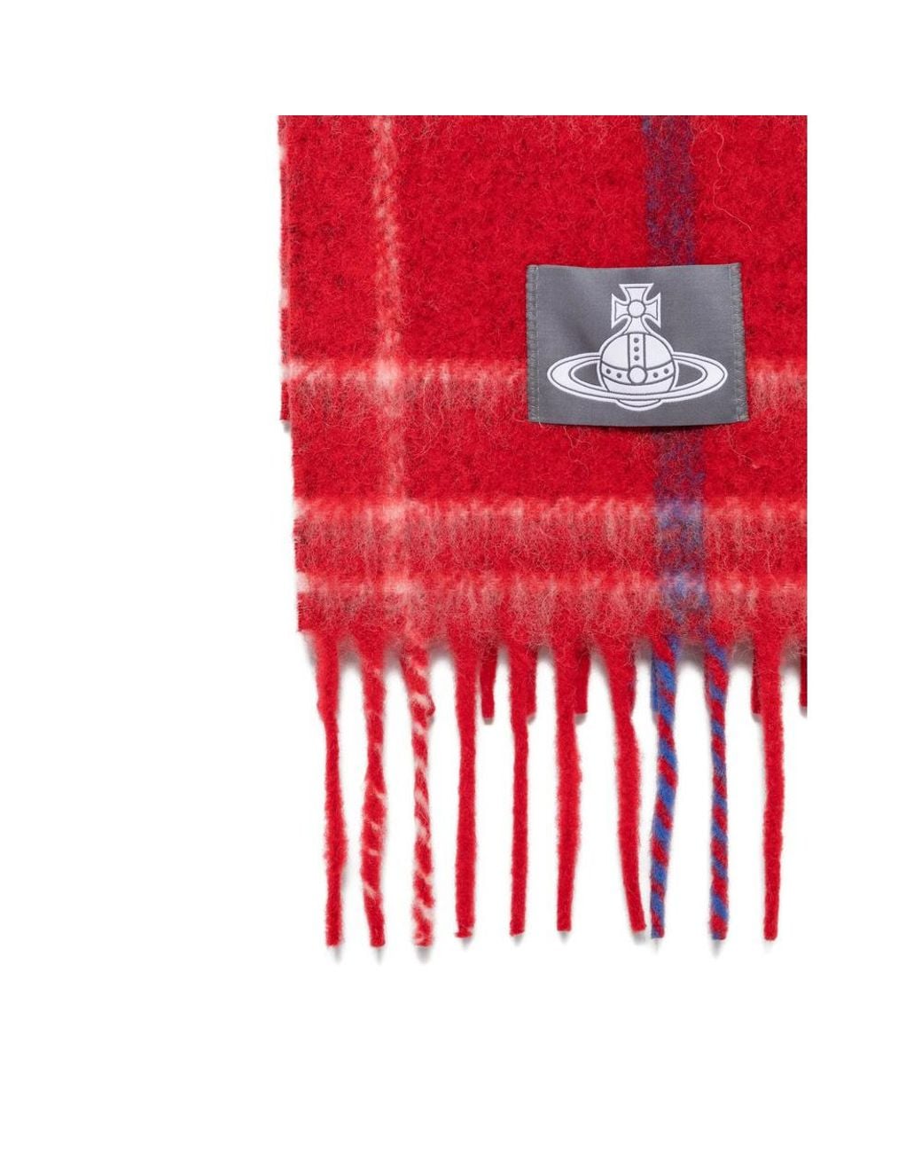 Vivienne Westwood Red Orb-Patch Check Scarf