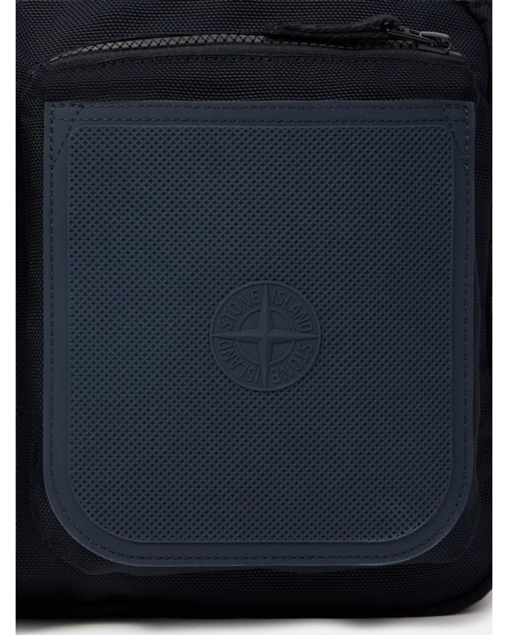 Stone Island Blue Logo Messenger Bag for men