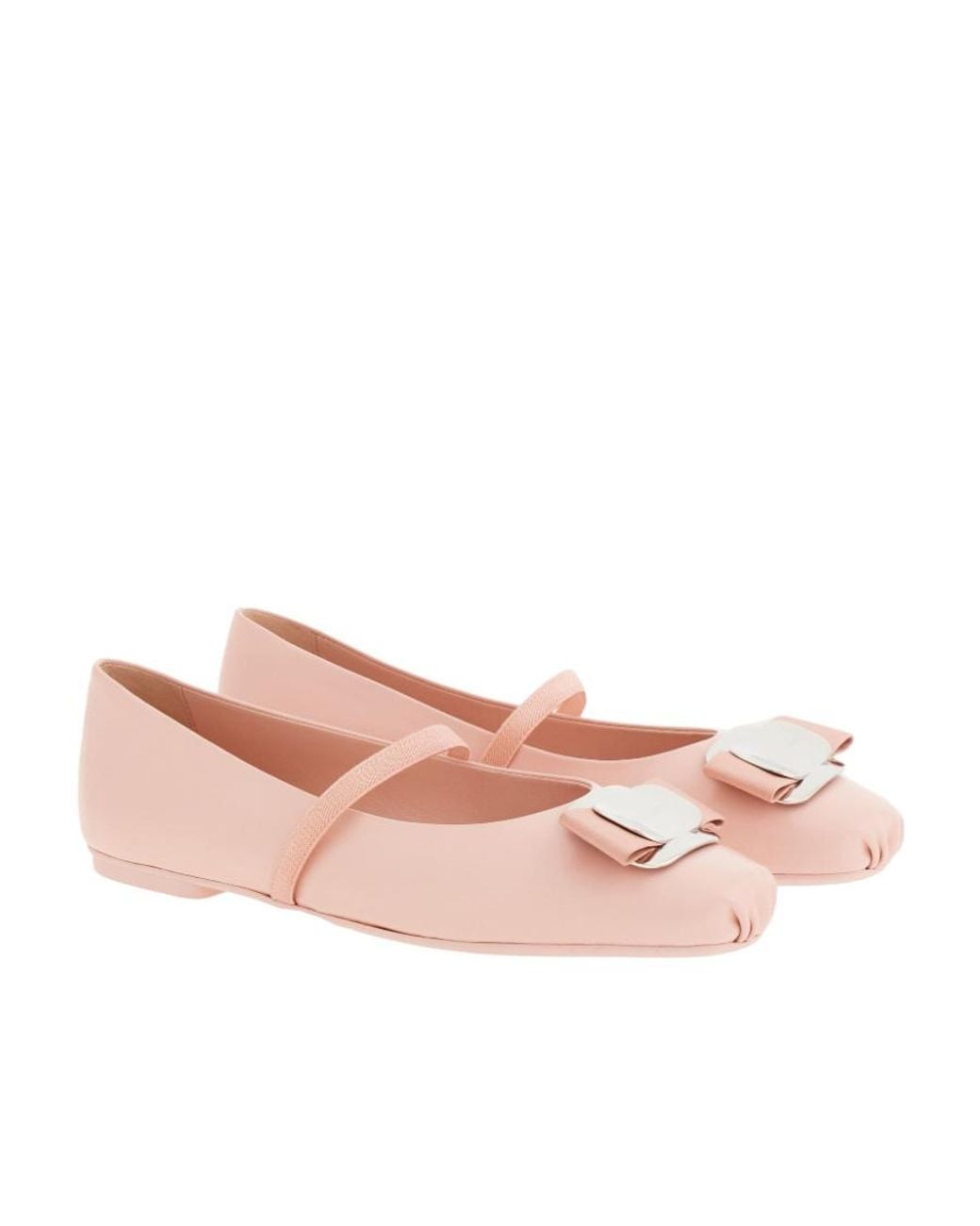 Ferragamo Pink Vara Flat Ballet Shoes