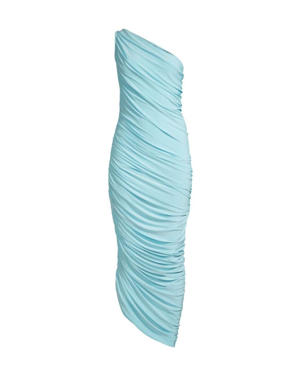 Norma Kamali Blue Diana One-Shoulder Gown