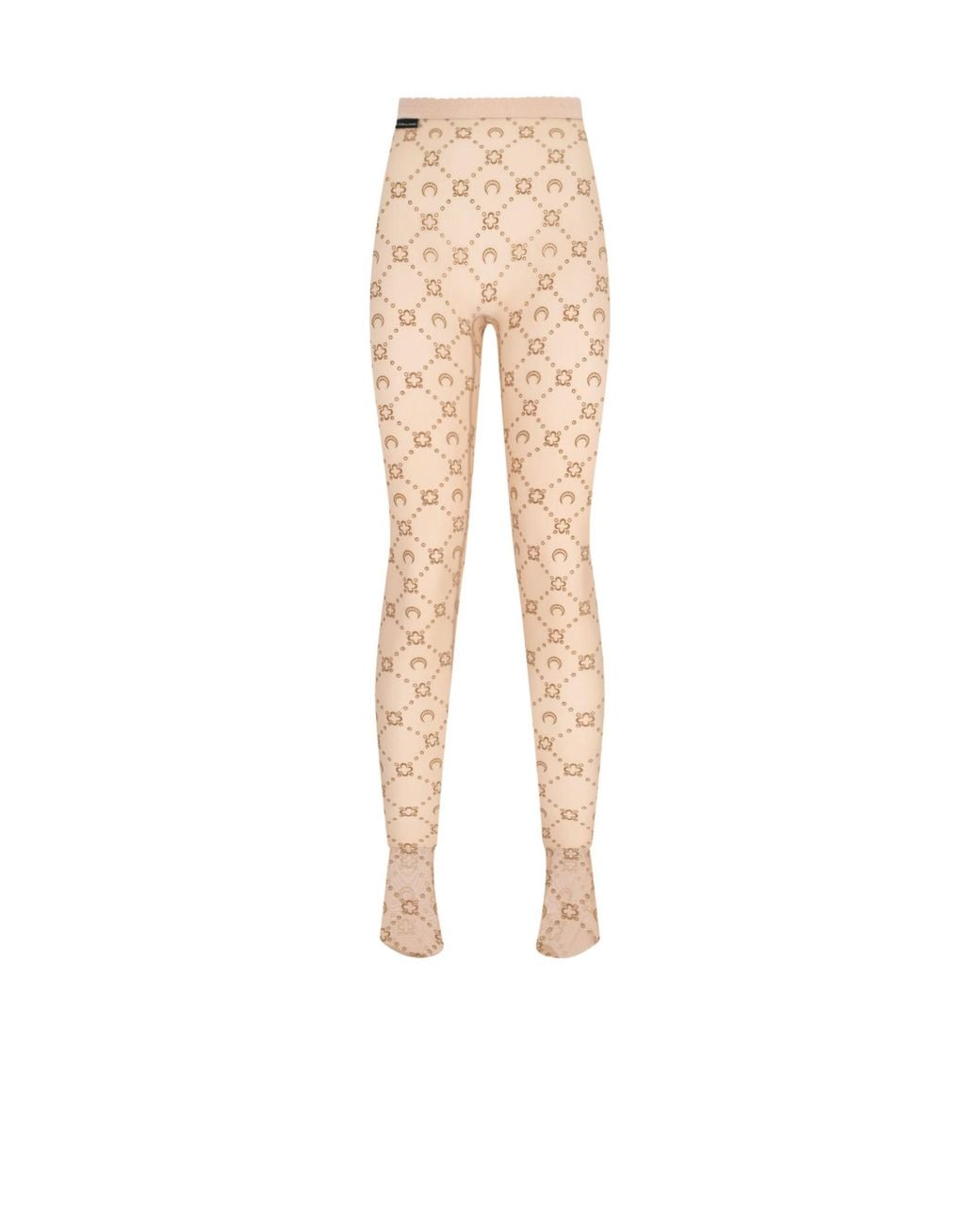MARINE SERRE White All-Over Moon Printed Tights