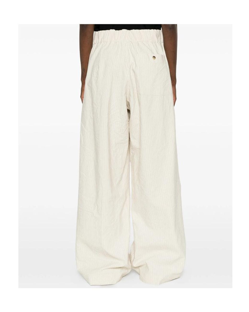 Dries Van Noten White Casual Pants With Elastic Waist