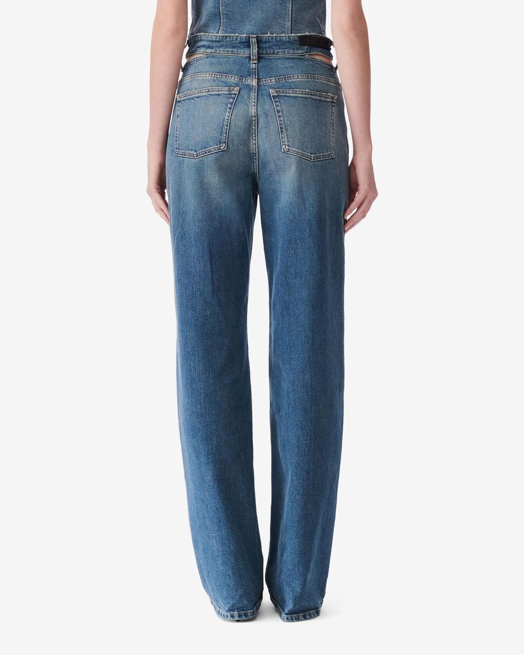 IRO Blue Lamberta Large Silhouette Hollowed-Out Jeans