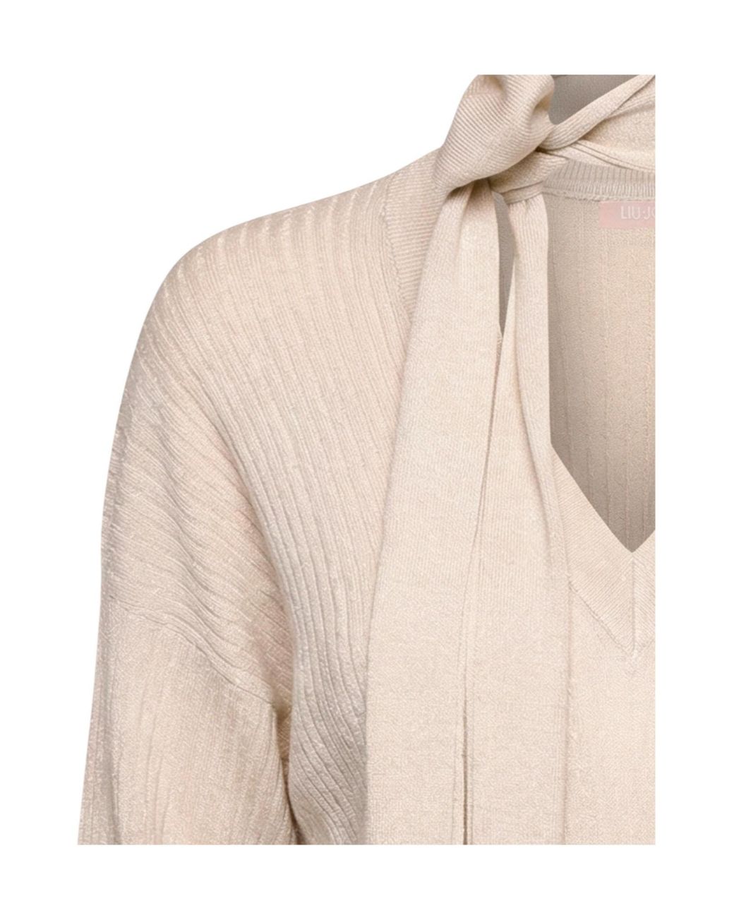 Liu Jo Natural V-Neck Long-Sleeve Sweater