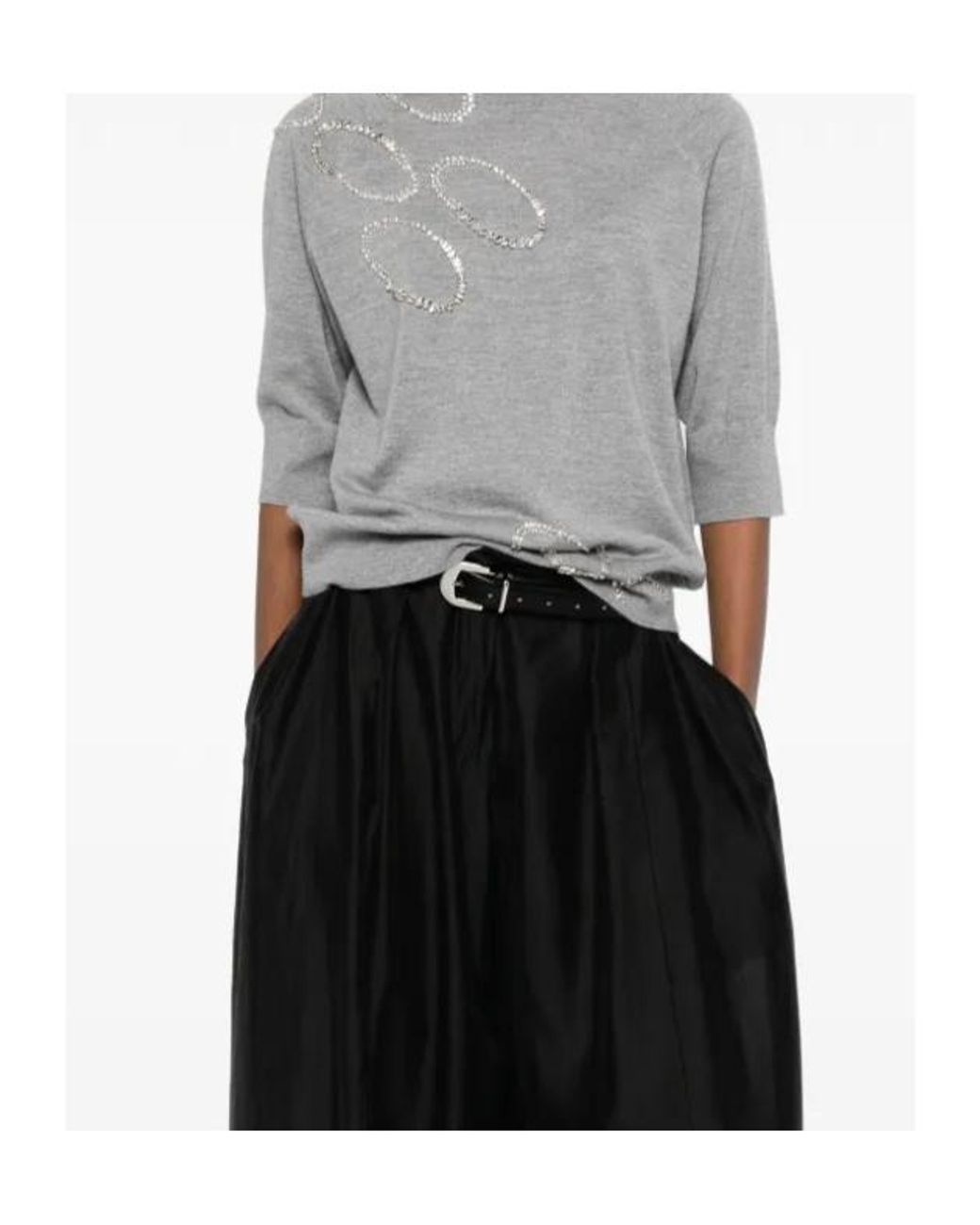 Dries Van Noten Gray Crew Neck Sweater