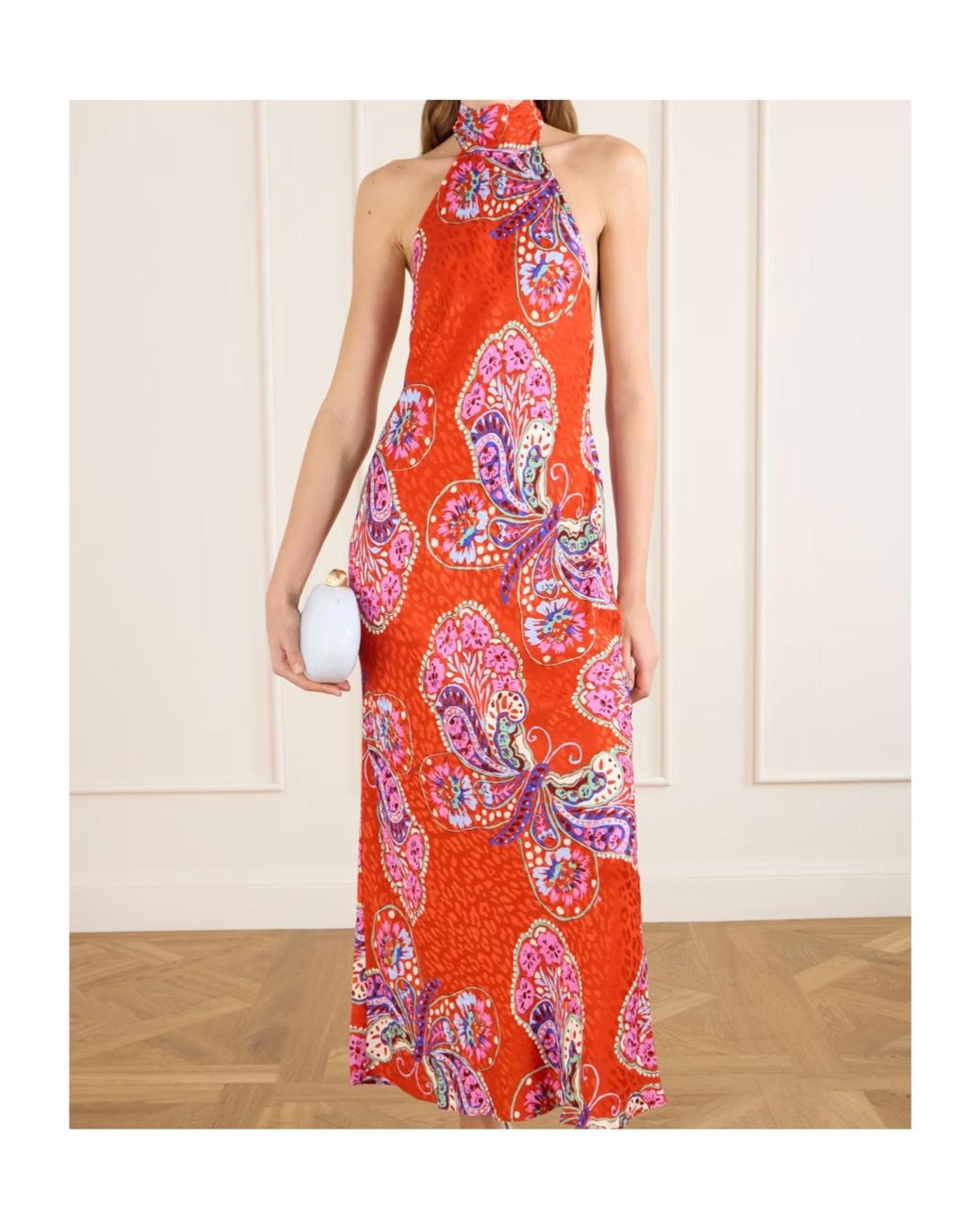 Rixo Red Sleeveless Floral Dress