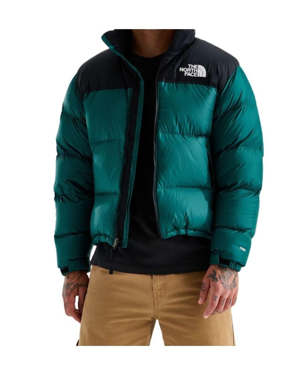 The North Face Green Colorblock Puffer Down Jacket for men