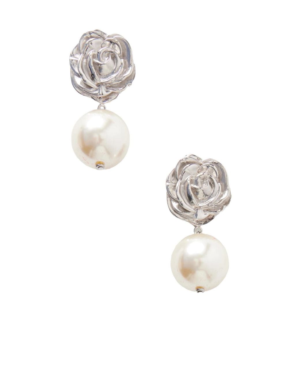 Magda Butrym White Tone Pearl Earrings