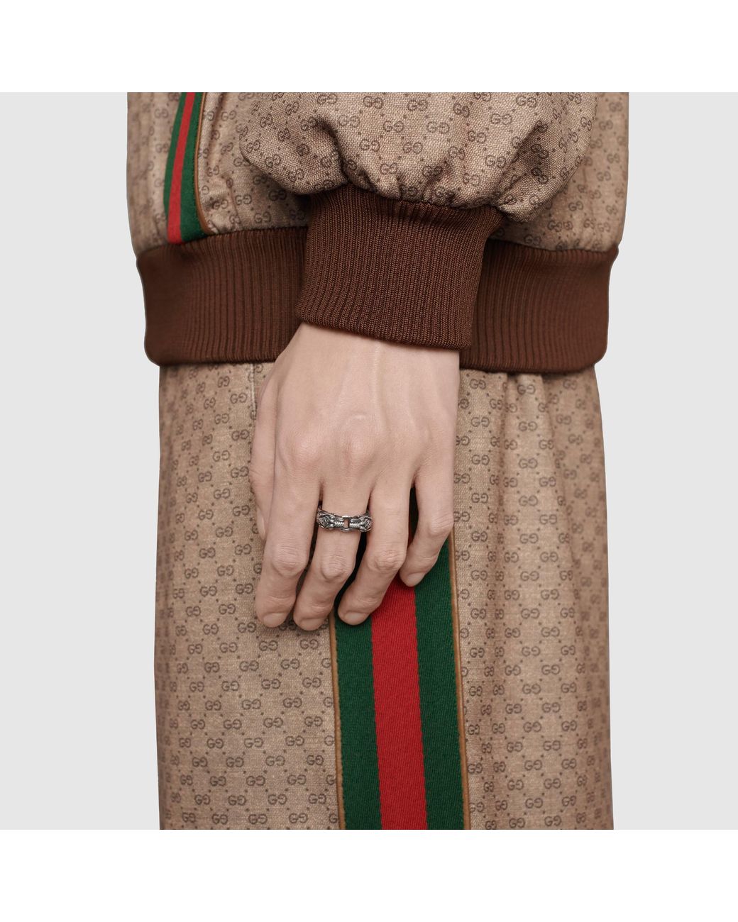 Gucci White Tiger Sterling Ring