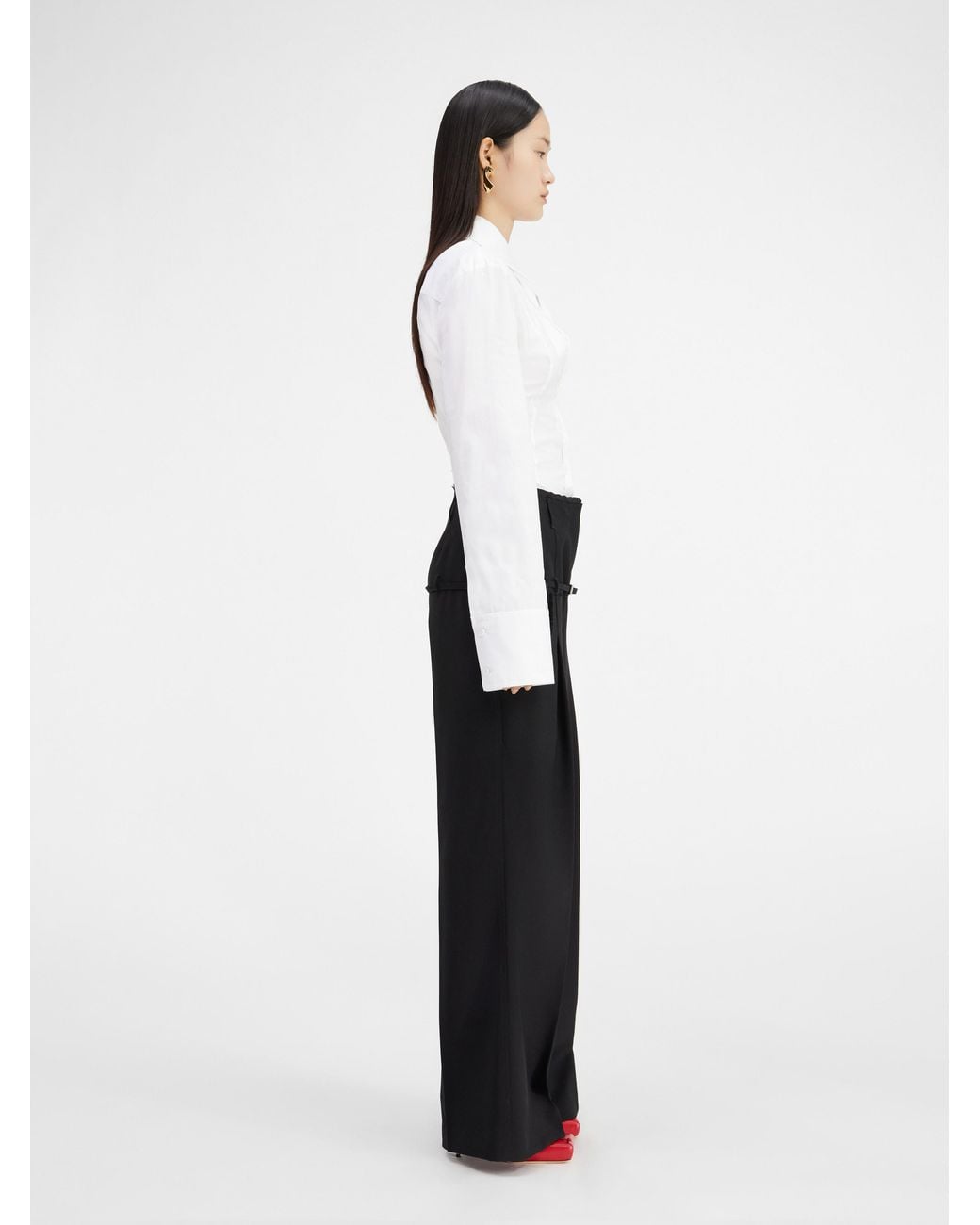 Jacquemus Black Belted Wide-Leg Pants