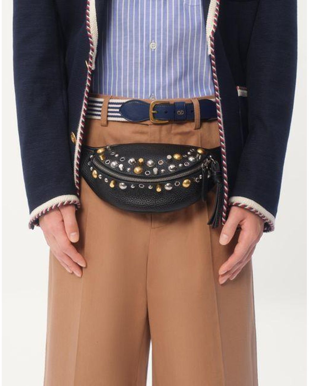 Valentino Blue Single-Breasted Straight-Hem Blazer for men
