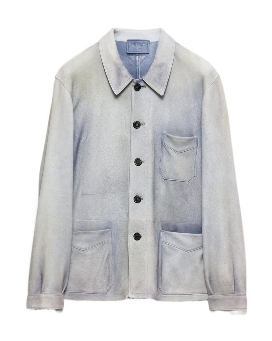 Prada Gray Suede Caban Jacket for men