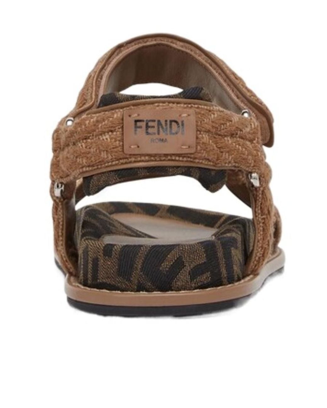 Fendi Brown Feel Braided Flat Sandals
