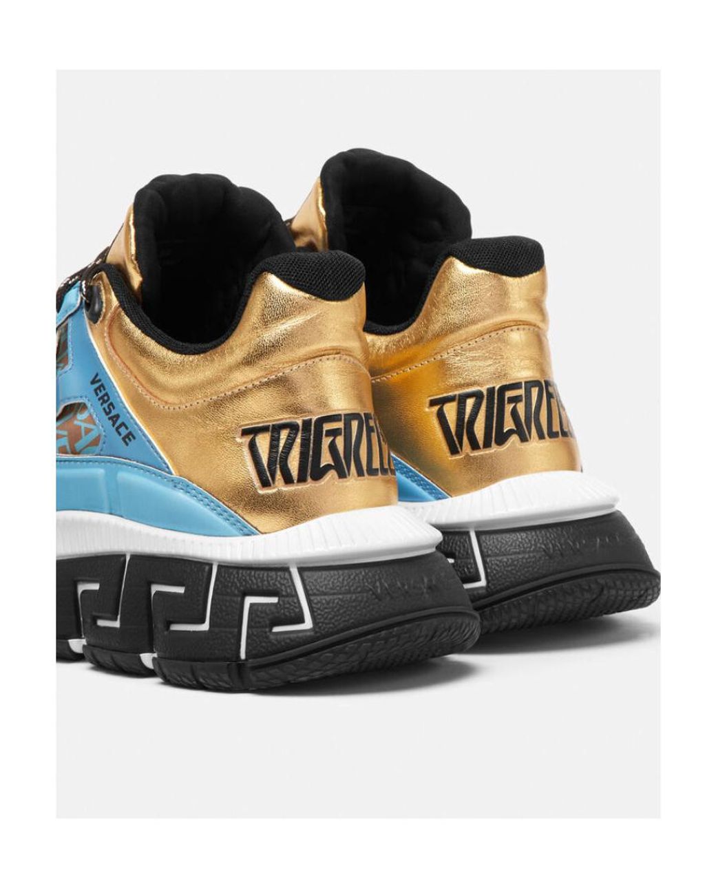 Versace Brown Trigreca Leather Sneakers for men