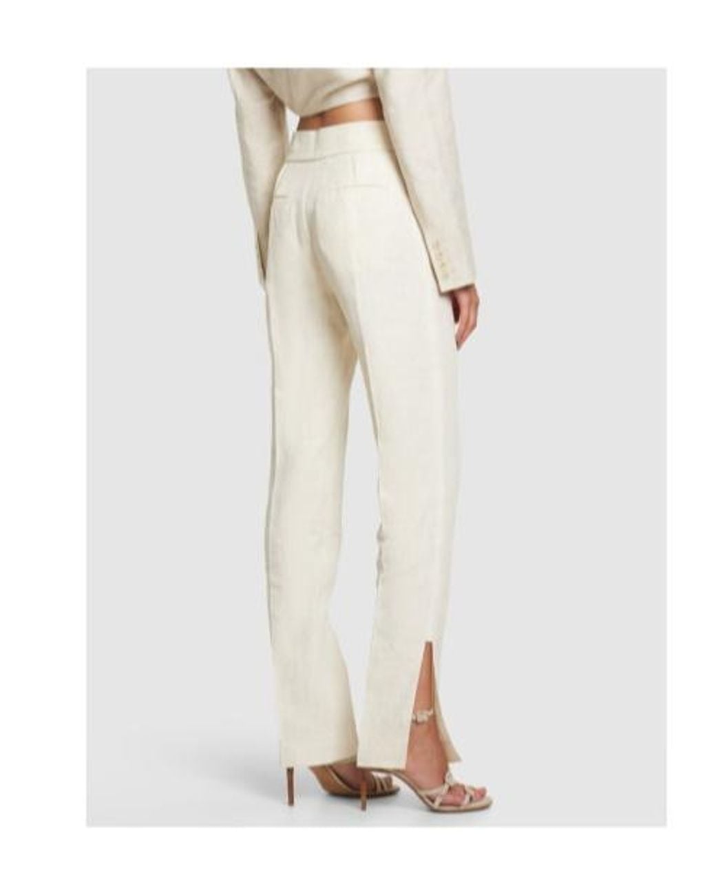 Jacquemus White Wide-Leg High-Waisted Trousers