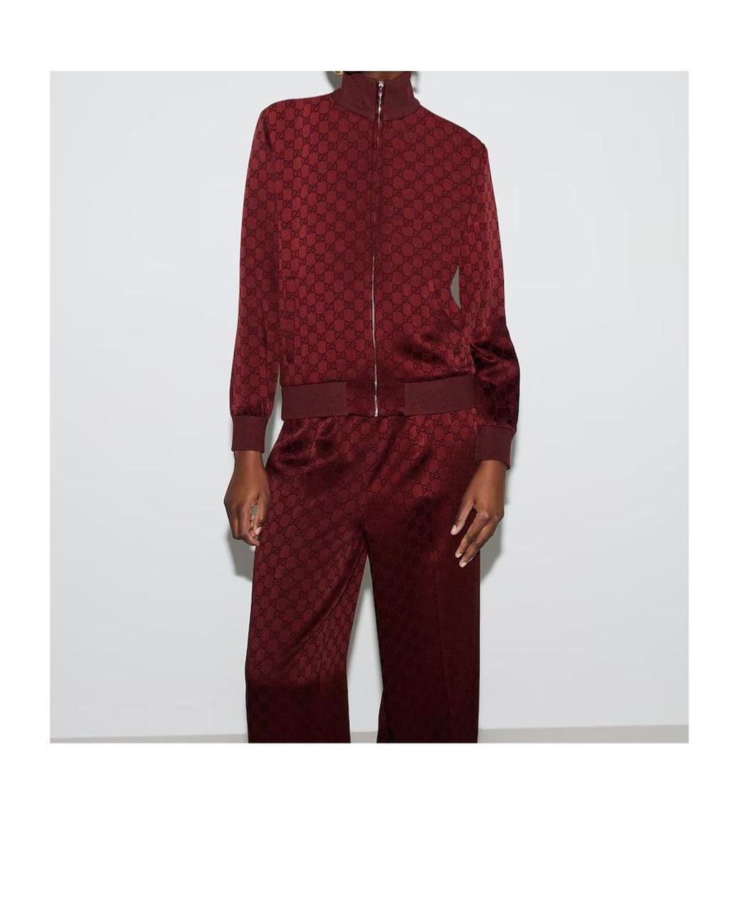 Gucci Red Gg Jacquard Jacket