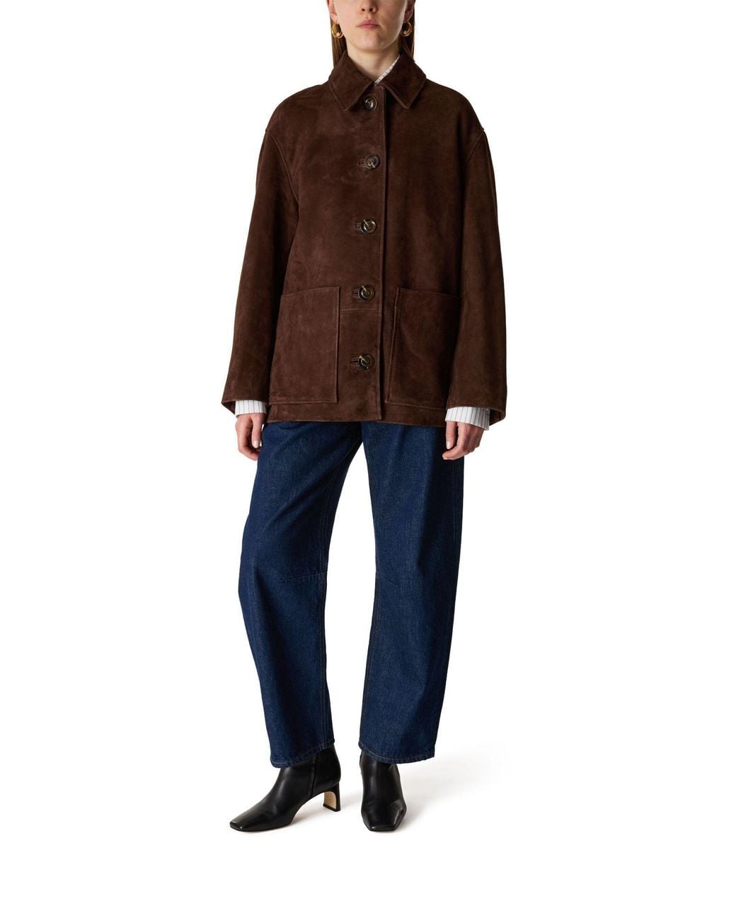 Soeur Brown Solid Color Leather Jacket
