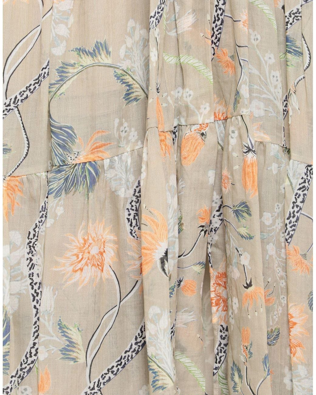 Chloé Natural Printed Midi Skirt