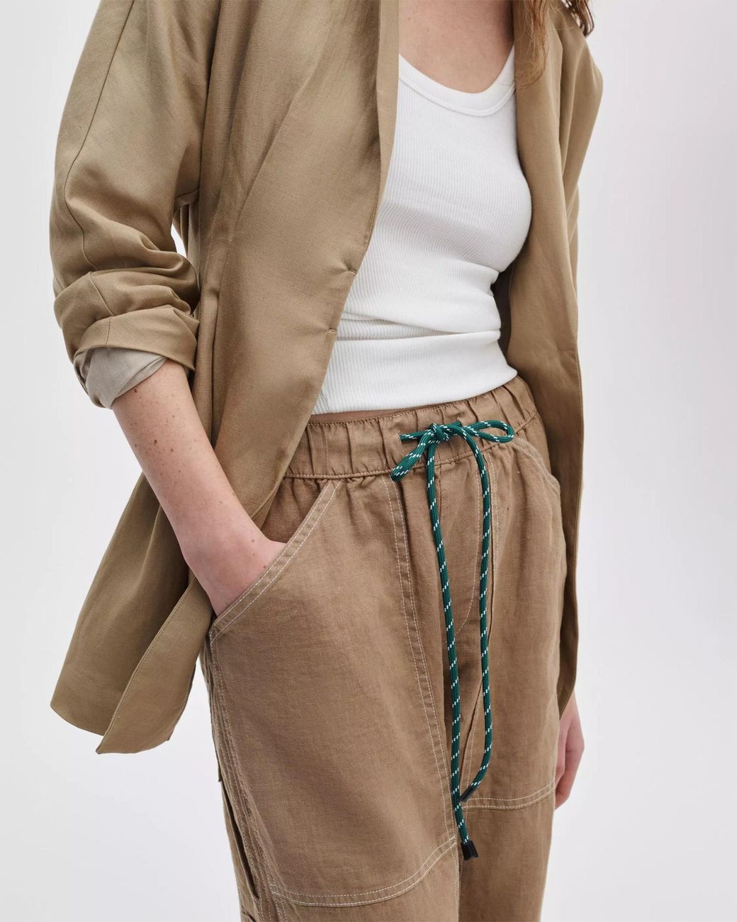 Rag & Bone Natural Elastic Waist Casual Pants