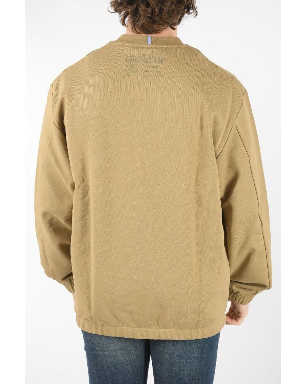 McQueen Natural Patch-Detail Crew Neck Sweatshirt for men