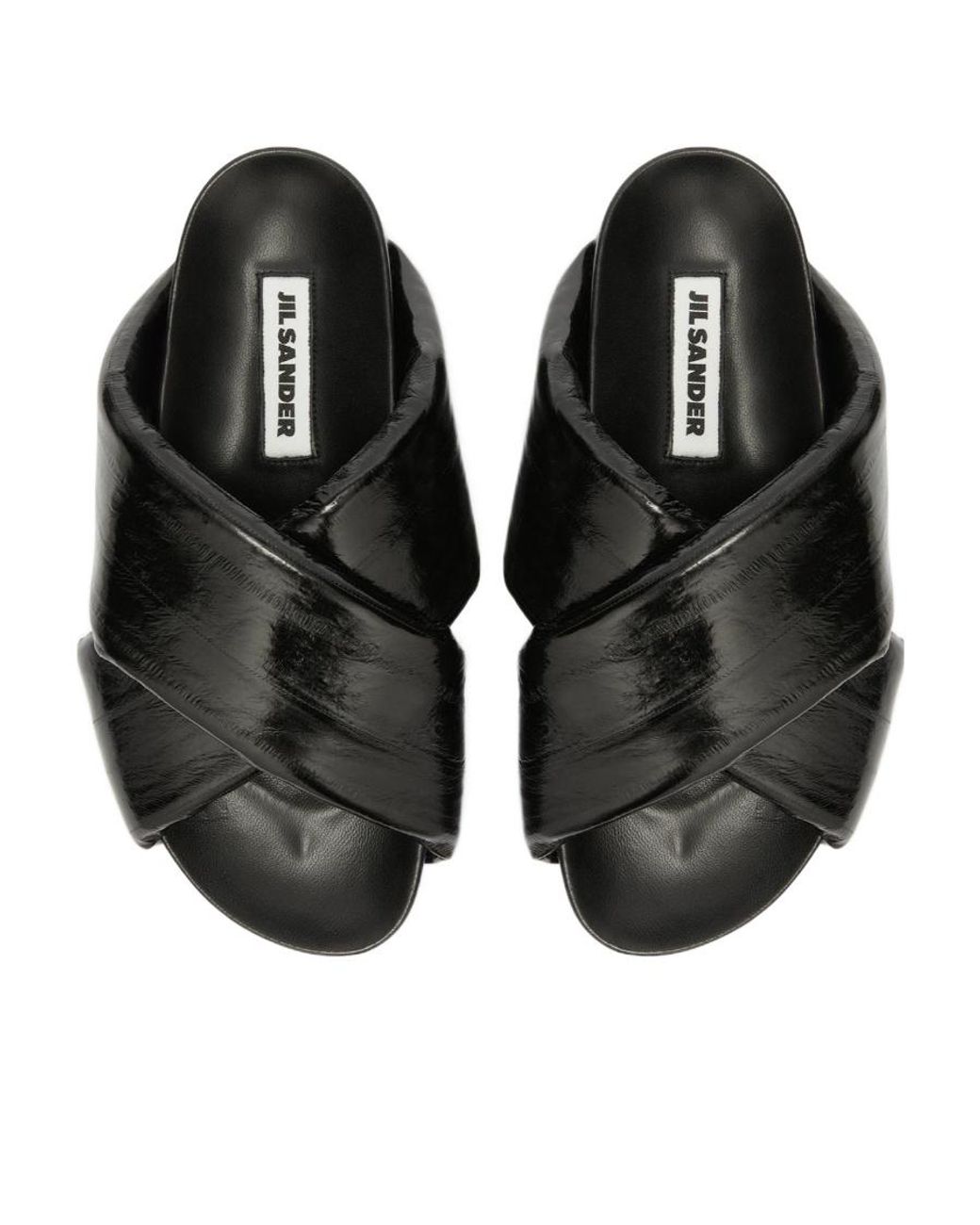 Jil Sander Black Cross-Over Open-Toe Sandals