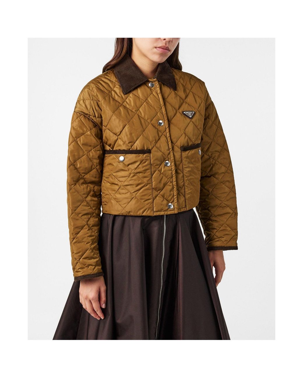 Prada Brown Quilted Cropped Jacket