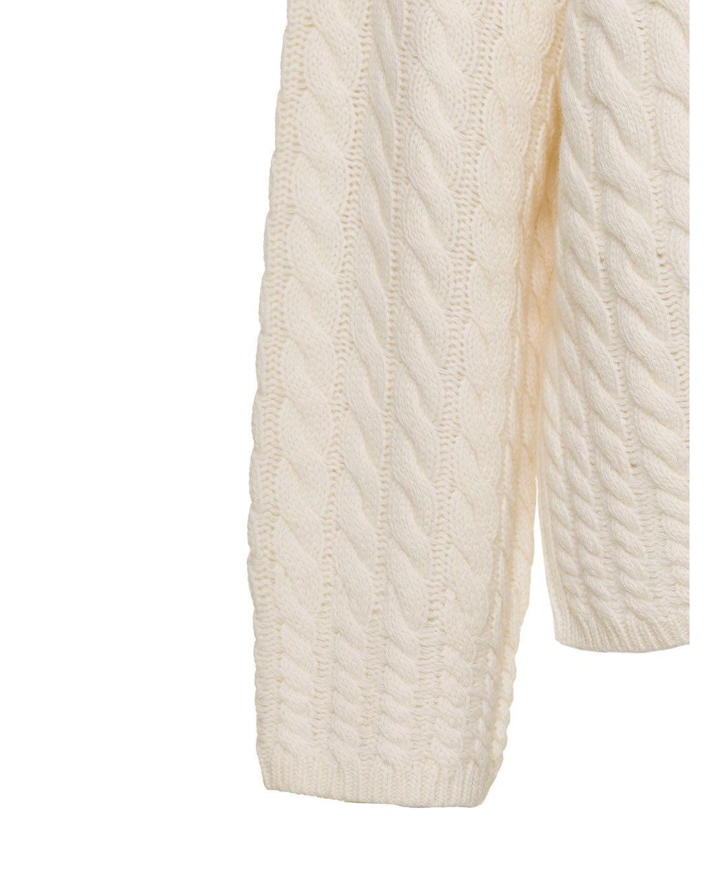 Theory White Cable-Knit Jumper