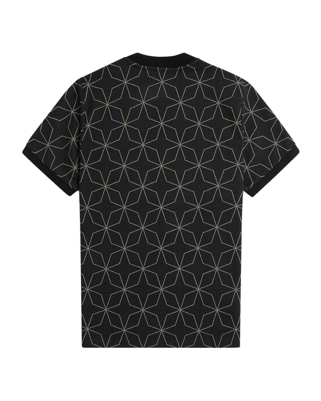 Fred Perry Black Geometric Pattern T-Shirt for men