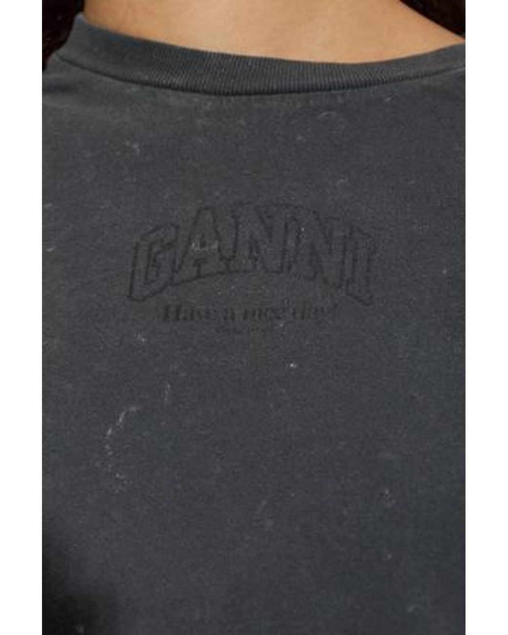 Ganni Gray Future Heavy Layered Sleeve T-Shirt