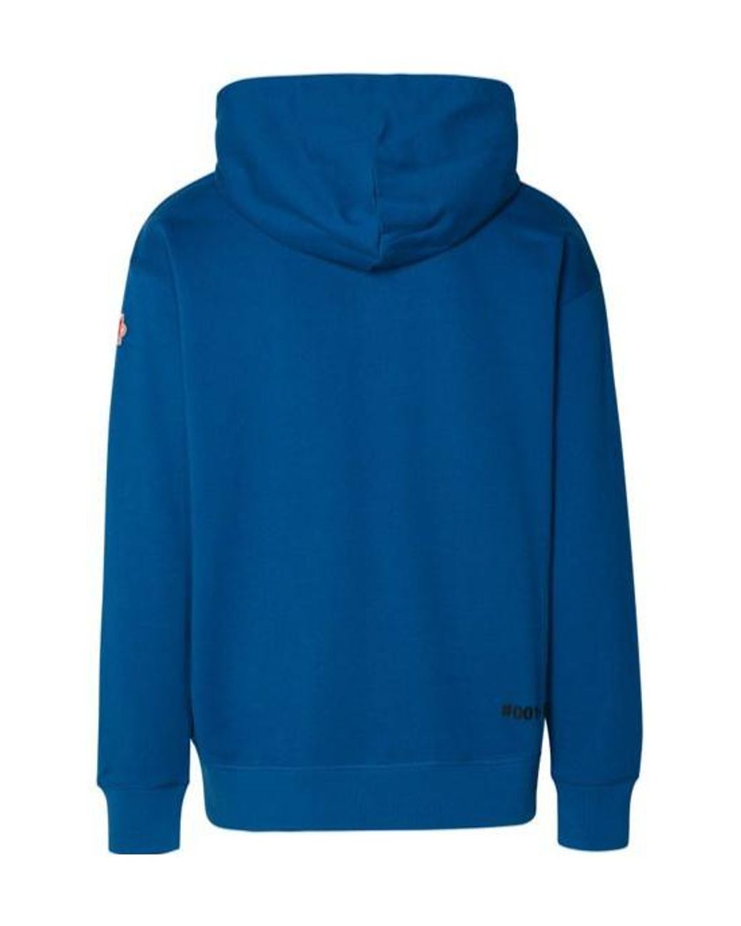 Moncler Blue Grenoble Logo Printed Jersey Hoodie for men