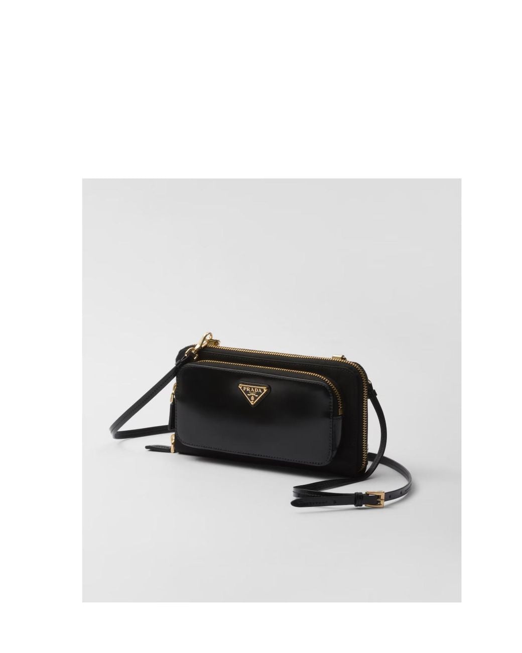 Prada White Re-Nylon And Brushed Leather Wallet