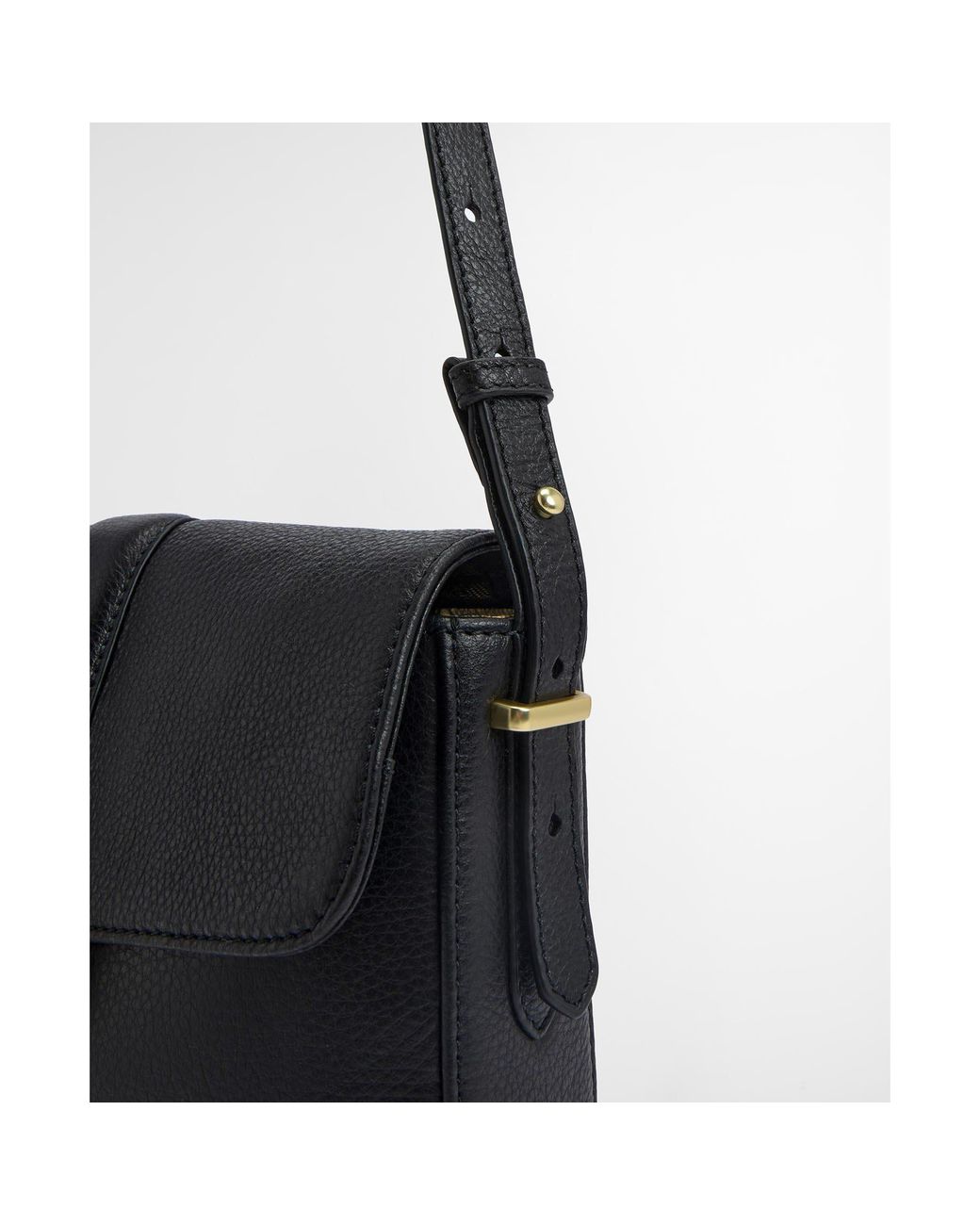 Barbour Black Leather Crossbody Bag