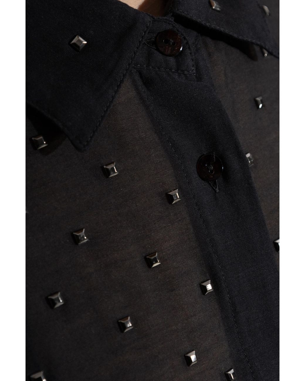 Oseree Blue Stud-Embellished Shirt