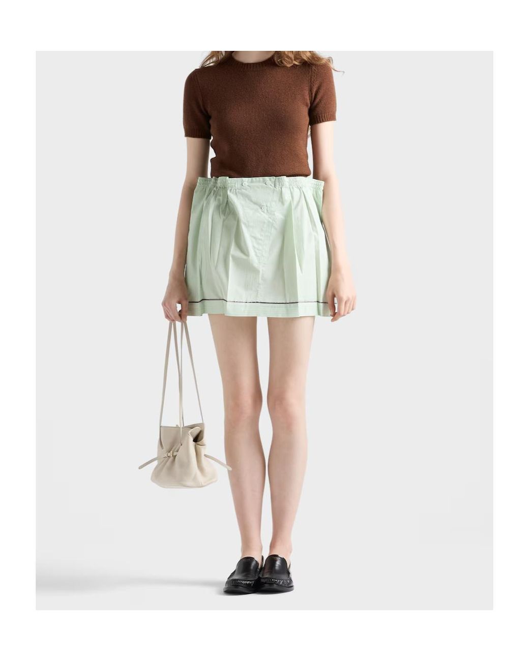 Prada Green Cotton Miniskirt