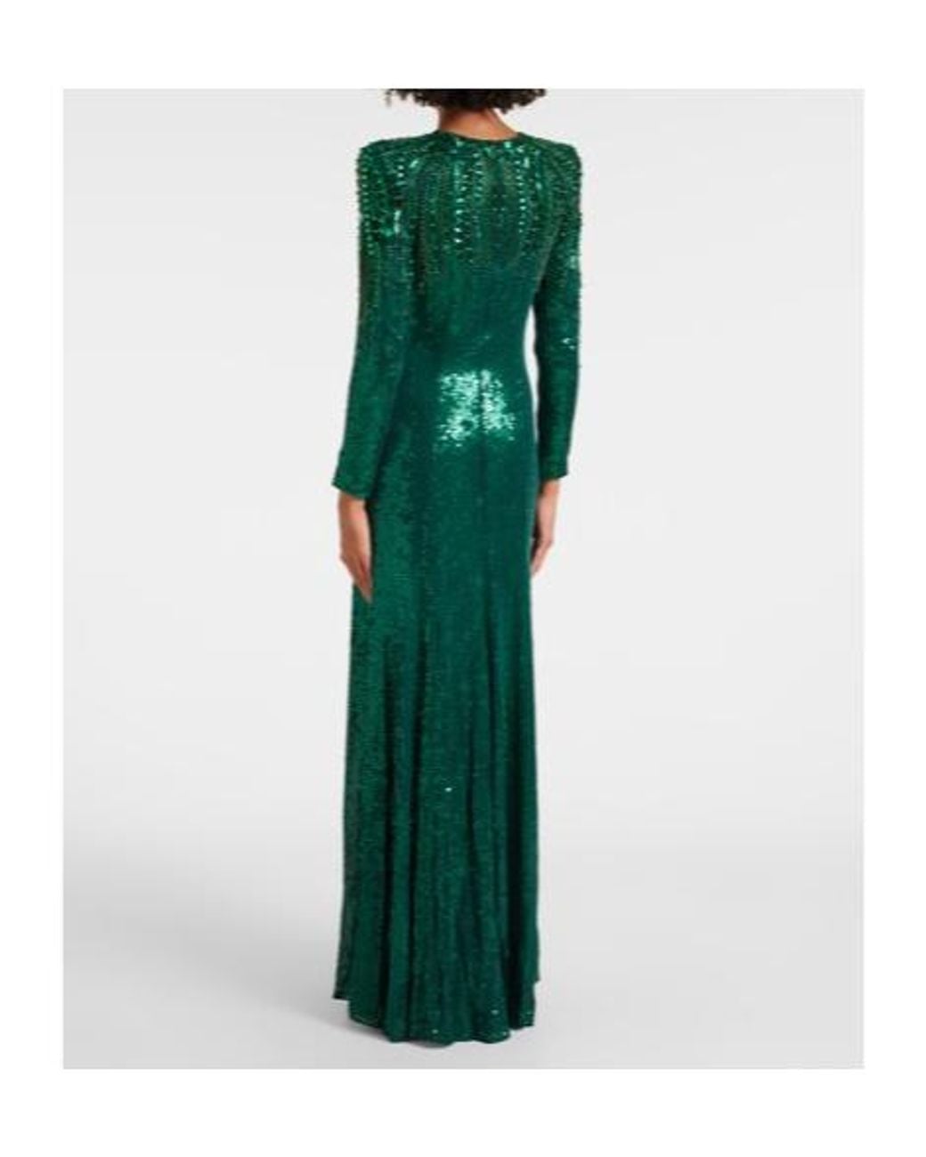 Jenny Packham Green Paloma Embellished Sequined Gown